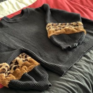 Oversized Puff Sleeve Knit Sweater